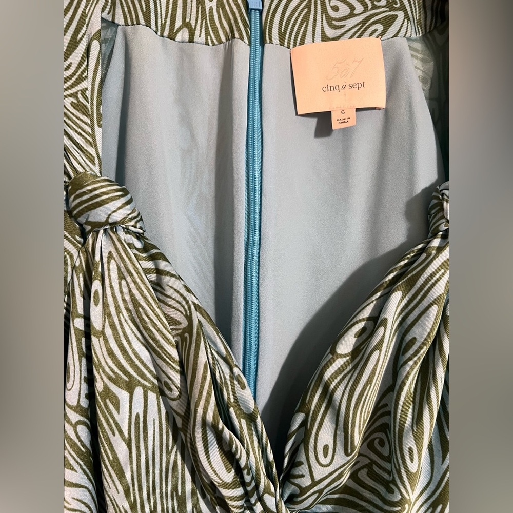 cinq a sept Green Swirl Midi Dress - Picture 5 of 16